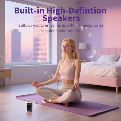QNGEE 64GB MP3 Player with Bluetooth 5.3, 2.4" Touch Screen, FM Radio, Voice Recording, Hi-Fi Sound, E-Book Function, Memory Expansion up to 512GB + Grey Case