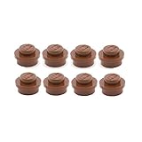 Lego Parts: Round Plate 1 x 1 (PACK of 8 - Reddish Brown)