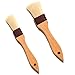 1 inch & 1.5 inch Pastry Brush Natural Boar Bristle Basting Brush Kitchen Oil Brush with Beech Wooden Handle and Hanging Rope String Grill BBQ Sauce Baster Baking Cooking Marinade Brushes (Pack of 2)