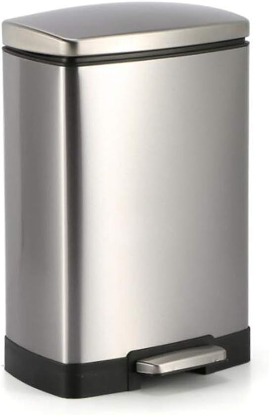 JJCF 12 Liter Rectangular Trash Can Wastebasket, Garbage Container Bin