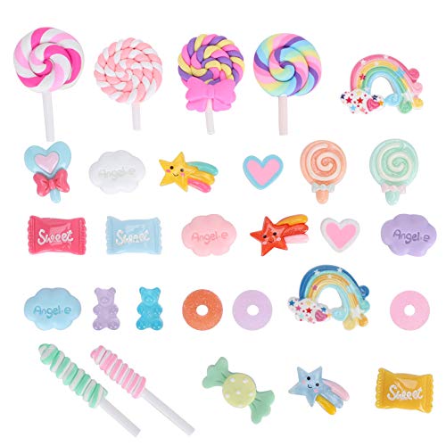 29Pcs Fake Candy Set Plastic Candy Sweets Resin Colorful for DIY Crafts Ornaments Decoration
