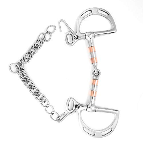 Stainless Steel Kimberwicke Bit with Red Copper Roller Horse Snaffle Bit(Horse Mouth Length 125 mm)