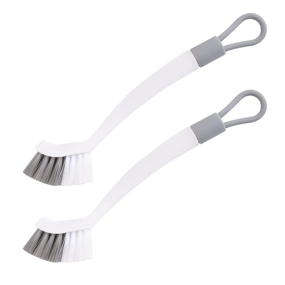 HLIWS Kitchen Cleaning Brush-2 pcs,Grout Cleaner Brushs,Bathroom Scrub Brushes,Tile Lines Brush,With Stiff Bristles,Built-in stain removal tool,for Pans,Pots,Kitchen Sink Cleaning