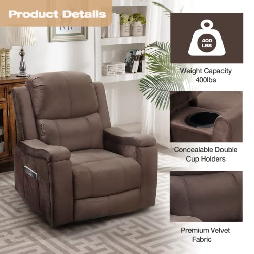 GYUTEI Massage Recliner Chair Hidden Cup Holder with Rocker Recliner