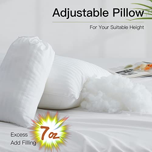 Acrafsman Adjustable Down Alternative Pillows,Plush Gel Bed Pillows for