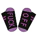 Socks FUCK OFF Ribbed Knit Half Crew Socks Fall Winter Ferbia Unisex Embroidery Swear Word Curse Printed Stockings