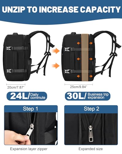 MOCOCITO Travel Backpack Cabin Airplane 40 x 20 x 30, Travel Suitcases Cabin for Vueling Waterproof Backpack Hand Luggage, 30L Backpacks Men Women Travel Backpack Laptop Backpack (Classic Black)