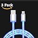Tenfly Premium LED Glow in Dark High Speed Micro USB Cables Charge & Sync Cords for Samsung/HTC/GPS/MP3/Bluetooth and All Micro USB (Android 3 Pack)