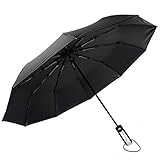 Compact Automatic Travel Umbrella with 10-Rib Strong Windproof Waterproof Anti UV - Sturdy,Portable and Lightweight for Easy Carrying - Auto Open/Close with Ergonomic Handle,Quality Assurance