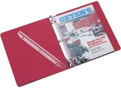 Rubbermaid T02802 3-Hole Punched Plastic Edge Strip Magazine Holders for Ring Binders 12/Pack
