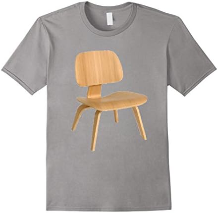 Mens Eames Style Wood Lounge Chair T-shirt Small Slate