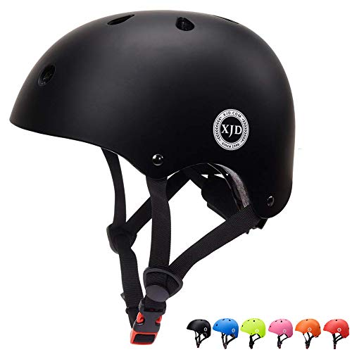 XJD Toddler Helmet Kids Bike Helmet CPSC Certified Adjustable Bike Helmet Ages 3-8 Girls Boys Safety Skating Scooter Cycling Rollerblading (Black)