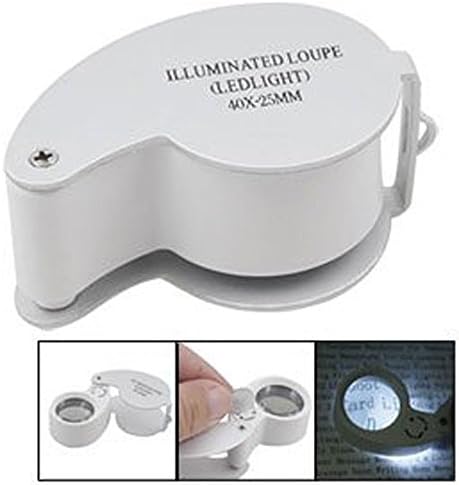 Dlisten Illuminated Jewelers Eye Loupe 40x-25mm with Led Lighting Lens Loupe Magnifier (40x-25mm)