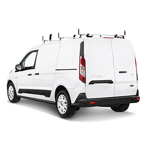 J2000 Aluminum Ladder Roof Rack 3 bar system with accessories for a 2014-Newer Transit Connect White