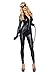 Leg Avenue Women's Wet Look Zipper Front Catsuit Sexy Halloween Costume, Large