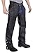 Viking Cycle Leather Chaps - Plain Motorcycle Leather Chaps for Men (Medium)