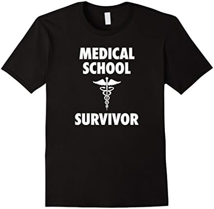 Men's Medical School Survivor T-Shirt - Doctor MD Graduation Gift Large Black