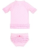 RuffleButts® Infant / Toddler Girls Ruffled Rash Guard Bikini