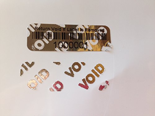 image for intertronix 1,000 Tamper Evident Foil Security Labels Sticker Seals Nu