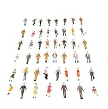 Docooler 50pcs G Scale 1:30 Mix Painted Model People Train Park Street Passenger Figures