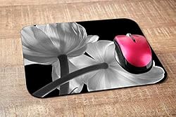 Nicokee Floral Gaming Mousepad Black and White