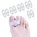 Povihome 10 Pack Big Toe Separators, Temporary Bunion Corrector (1st/2nd Toe), Silicone Toe Spacers for Bunion Pain Relief, Overlapping Toe - White