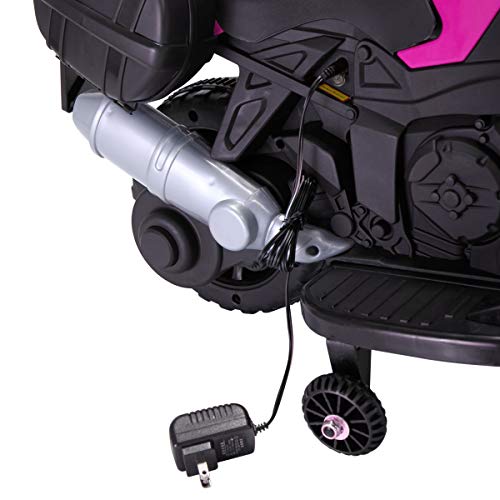 Tobbi Kids Motorcycle Ride On 6V Battery Powered 4 Wheel Bicycle Electric Toy Pink