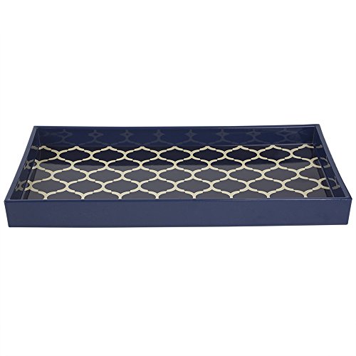 Home Basics Lattice Navy Vanity Tray Pricepulse