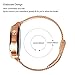 Fitian 16mm Mesh Stainless Steel Metal Watch Band Wristband Strap Watchband for Moto 360 2nd Generation ( Woman, 42mm) Smart Watch and Other Watches with 16mm Band Width (Rose Gold)