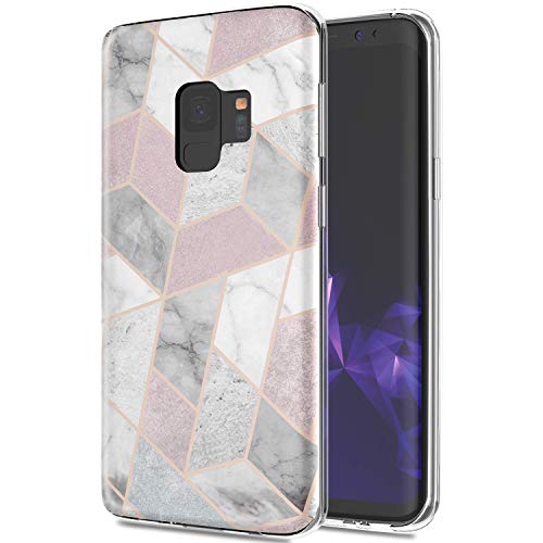 for Samsung Galaxy S9 Case, ZADORN Grey Pink Marble for Women Girls,Anti-Scratch Slim-Fit Matte TPU with Clear Bumper Protective Phone Case for Samsung Galaxy S9 [2018]