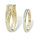 Marimor Jewelry Her and His 14K Gold Plated Stainless Steel 3 Piece Wedding Engagement Ring and Men's Band Set