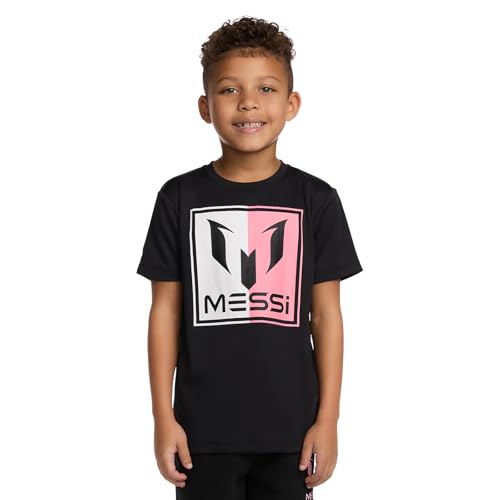 Messi Boys' Lifestyle Short Sleeve Top, Slim-Fit Shirt with Logo, Comfortable,…
