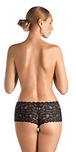 HANRO Women's Luxury Moments Lace Boyleg, Black, Medium at Amazon
