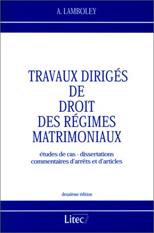 Travaux dirigés de droit des régimes matrimoniaux