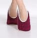 Pembrook Ladies Cable Knit Slippers - Cherry - Medium (7-8) - Ballet Style with Non-Skid Sole - Faux Shearling Lining and Suede Sole - Great Plush Slip On House Slippers for adults, women, girls