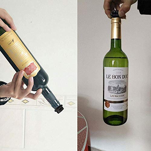 Vacuum Wine Saver Pump Preserver with 4 Vacuum Wine Stoppers, Black, Stainless Steel, Food Grade Material, Keep Wine Fresh and Flavorful for 14 Days - Thumbnail 2