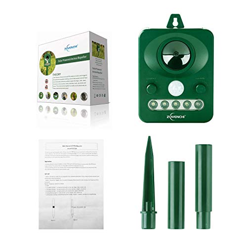 ZOVENCHI Solar Ultrasonic Animal Repeller, Waterproof Animal Repeller Rodent and Pest Repeller Cats, Dogs, Mice, Rabbit, Squirrel Repeller, Motion Activated and Ultrasonic Sound to Repel Animal Away - Thumbnail 7