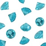 Turquoise Acrylic Diamond Vase Fillers 1 Pound - 240 pcs 3/4 Inch Wedding Party Event Banquet Birthday Decoration Crystals Gem Table Scatters (Turquoise, 240 pcs)