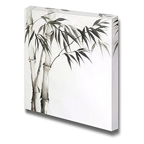 Chinese Bamboo Painting on a Plain White Background Wall Decor