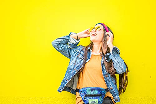 Chillbo Fanny Pack - Fanny Packs for Women and Waist Bags for Men (Blue Leaf)