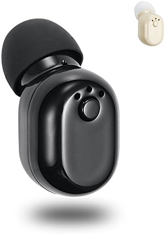Wireless Bluetooth Mini Earbud Hands Free Magnetic Charging Invisible Headset and Speaker with 6 Hours Playtime USB Car Charging Headphone with Mic for Smart Phones (Black)