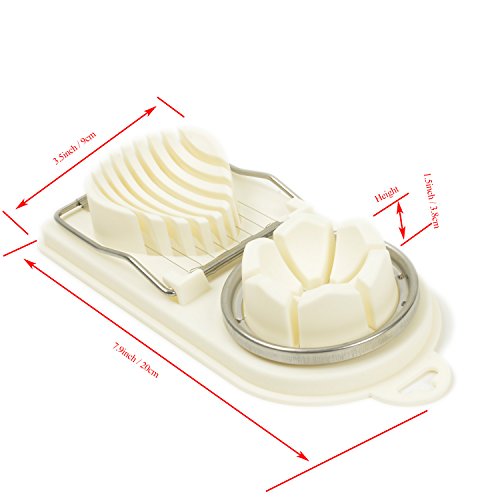 LoveDeal 2 in 1 Egg Slicer, Boiled Egg Dicer & Wedger Cutter Sectioner, 304 Stainless Steel Cutting Wire, Great for Eggs and Small Fruits White - Thumbnail 6