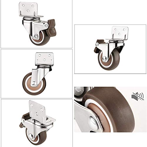 Type L montageplaat voor rolrem, universeel, meubels, 4 stuks (kleur: Rem, maat: 2 inch) - Image 4