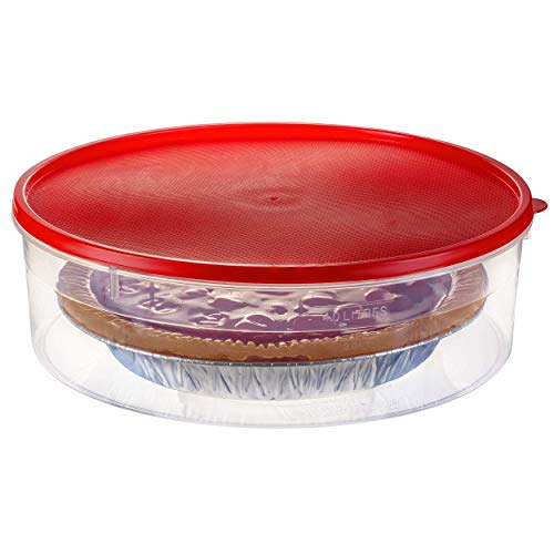 2 Pack Zilpoo Plastic Round Food Storage Containers with Lid, 10.5