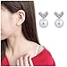 Leiothrix Korean Style Earrings Stud Geometrical Heart-shaped Pearl Earrings Jewelry for Women and Girls