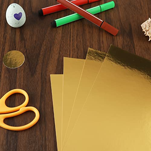 Gold Metallic Paper Sheets 60 Pack Golden Foil Mirror CardStock
