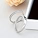 TIDOO Jewelry 1 Pair Wedding Rings for Women and Men Pure 925 Sterling Silver Jewelry Cubic Zirconia CZ Opening Couple Rings