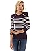 PattyBoutik Women's Crewneck Striped Military Sweater
