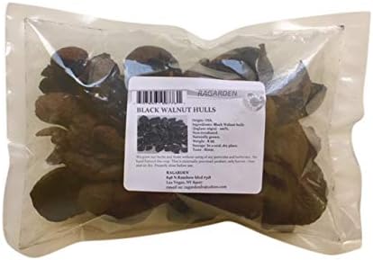 RAGARDEN Dried Black Walnut Hull Chunks, 6 Oz (Non-irradiated, Non-GMO, Naturally Grown in USA).