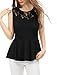 Sexy Lace Peplum Blouse with Round Neck & Sheer Back by Allegra K